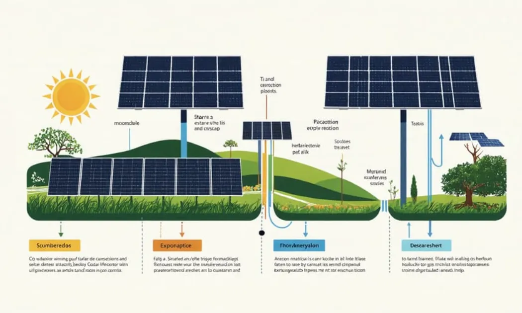 Infographic: solar street light lifecycle stages — manufacturing, installation, operation and end-of-life recycling; useful for lifecycle cost comparison.