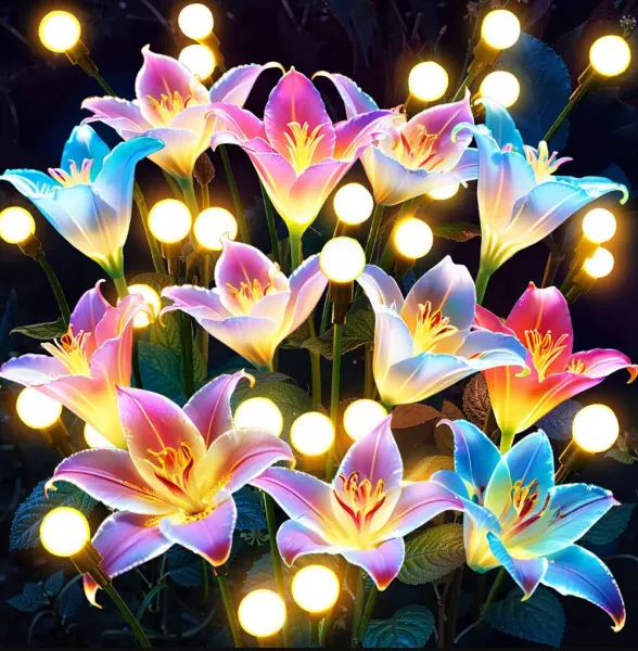 Wireless Outdoor Solar Garden Flower Lights
